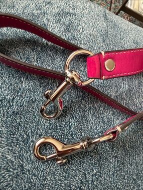 Coach Pink Leather Strap with Silver-Tone Clips shoulder bag replacement